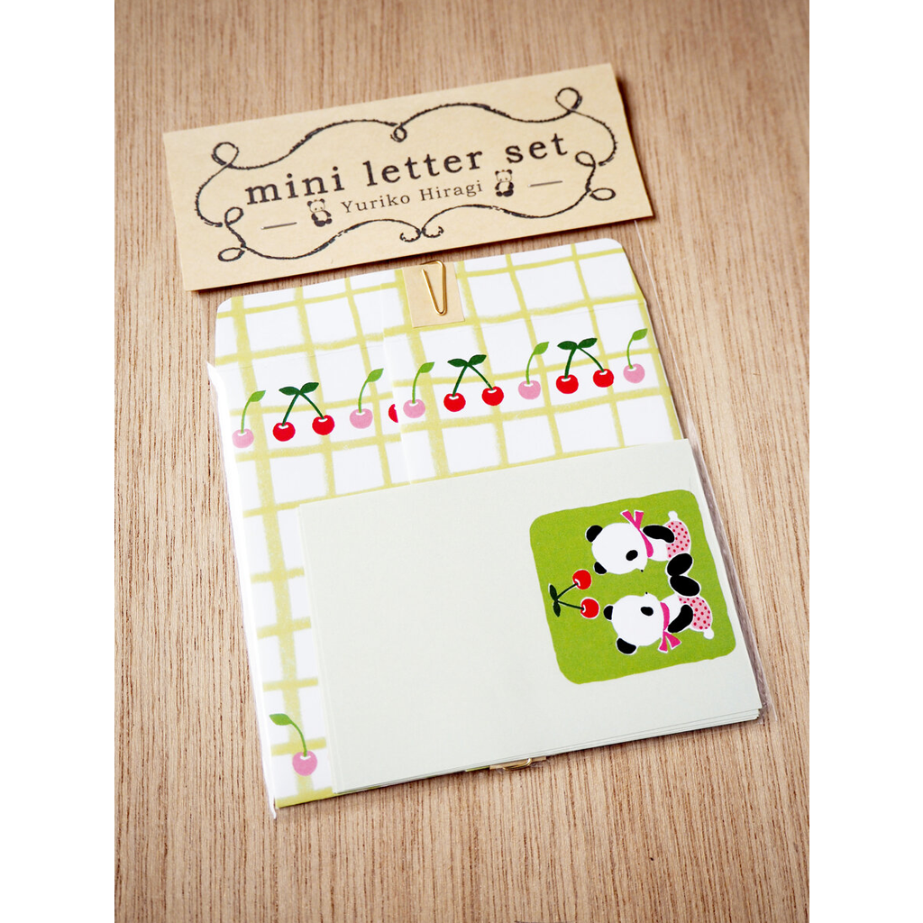 Yuriko Hiragi Mini Letter Set Panda And Cherries