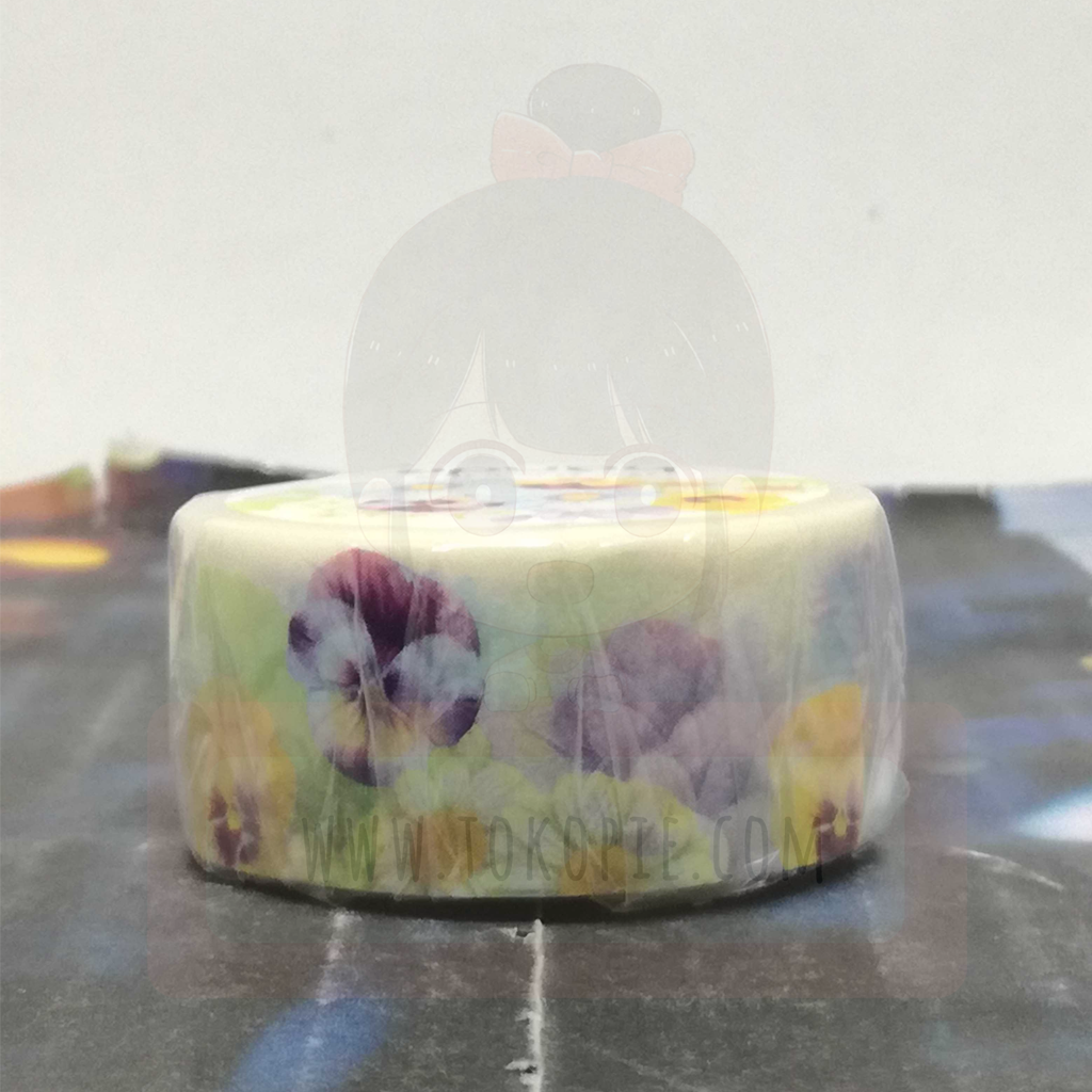 Bande March&#39;e Masking Tape - Pansies And Flowers