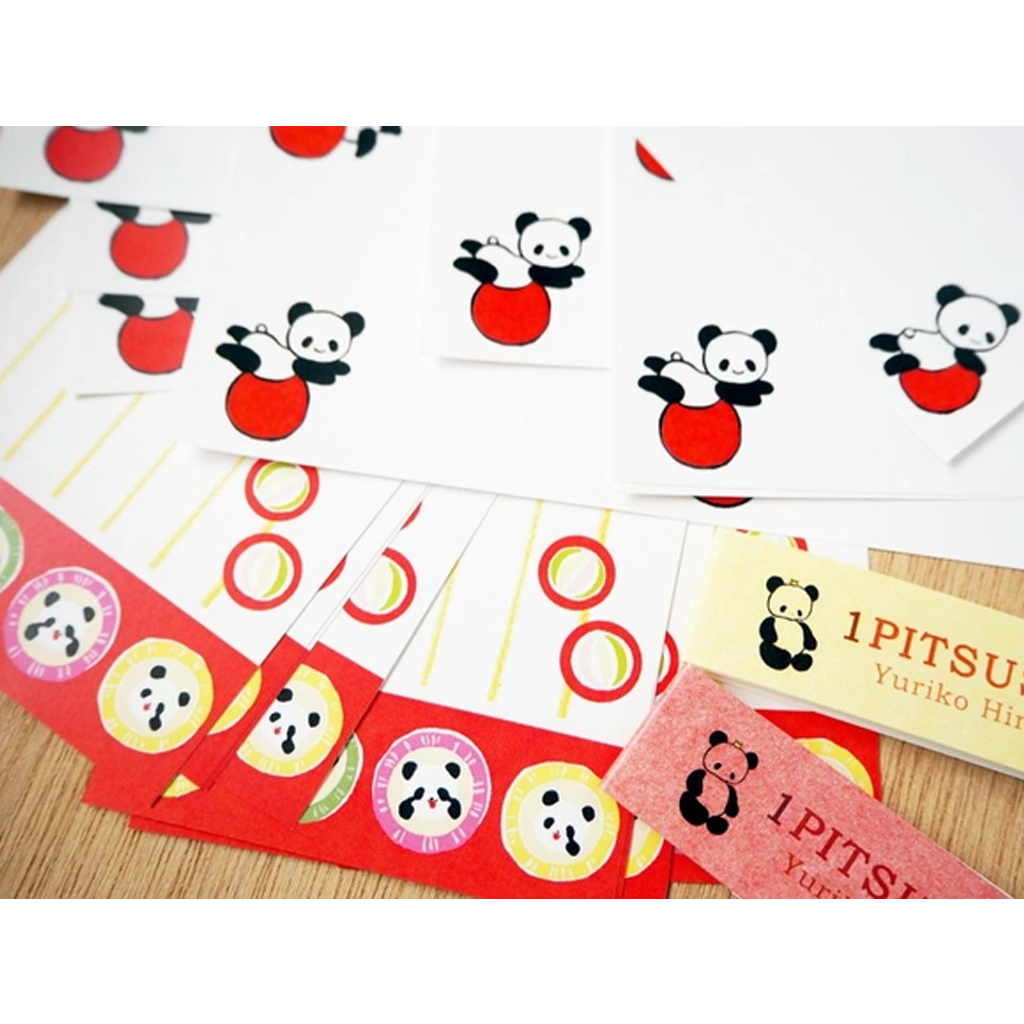 Yuriko Hiragi Retro Panda One-Stroke Paper A Set Memo