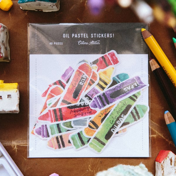OURS Oil Pastel Crayon Flake Sticker