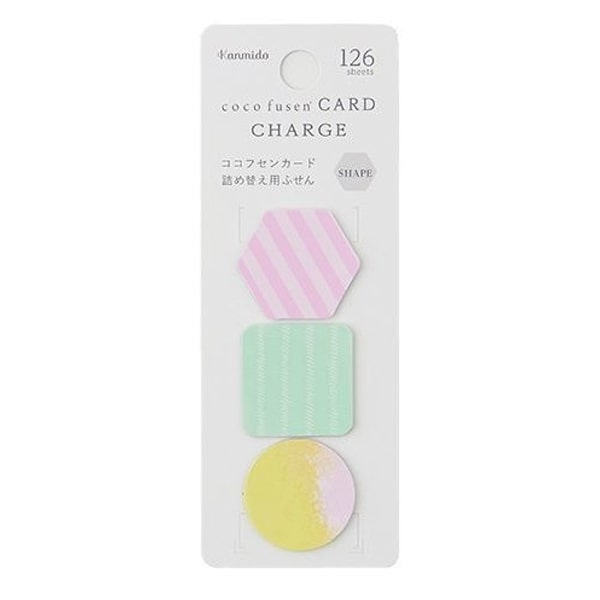 Kanmido Sticky Cocofusen Card Charge Shape Pattern Watercolor