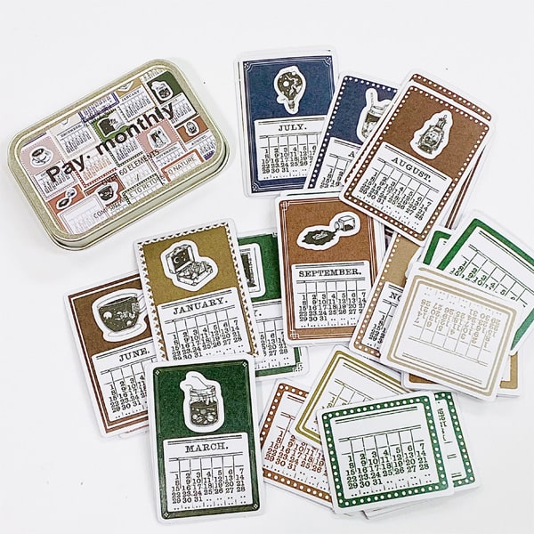 Paper Base Life Pay Monthly Sticker With Tin Case