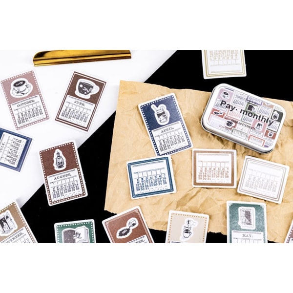 Paper Base Life Pay Monthly Sticker With Tin Case