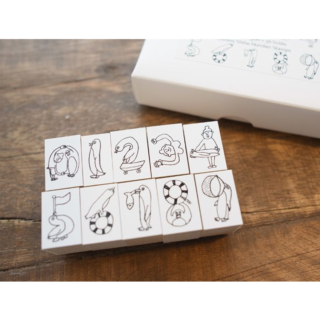 36 Sublo X Ishigaki Penguin Number Stamps Set