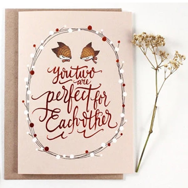 Whimsy Whimsical Greeting Card - You Two Are Perfect For Each Other