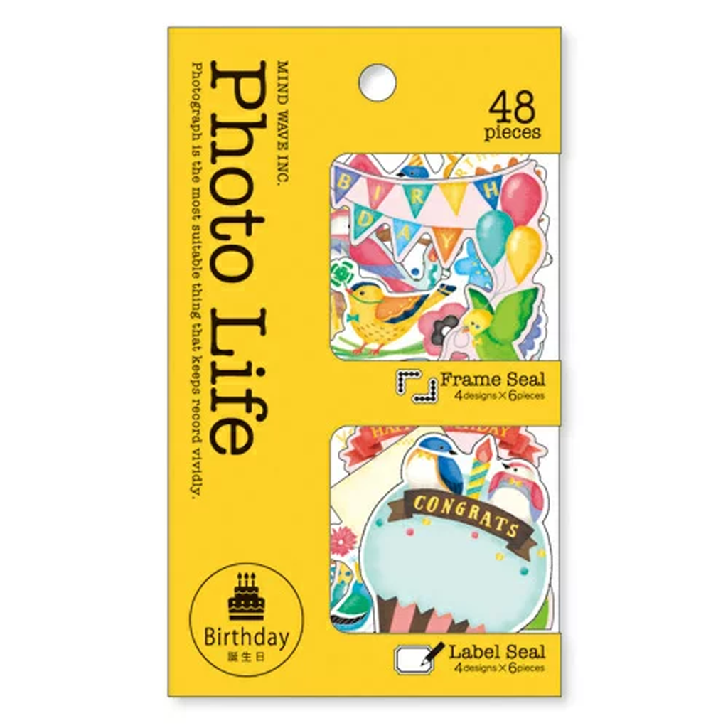 Mind Wave Photo Life Birthday Theme Birds Flake Sticker