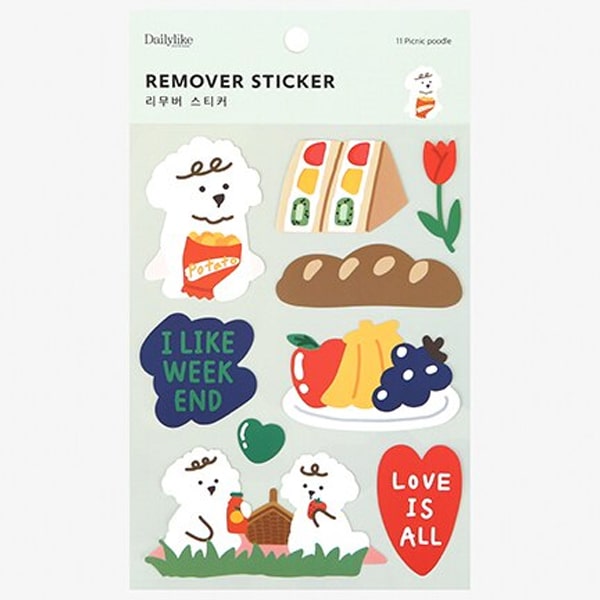 Dailylike Remover Sticker - Picnic Poodle