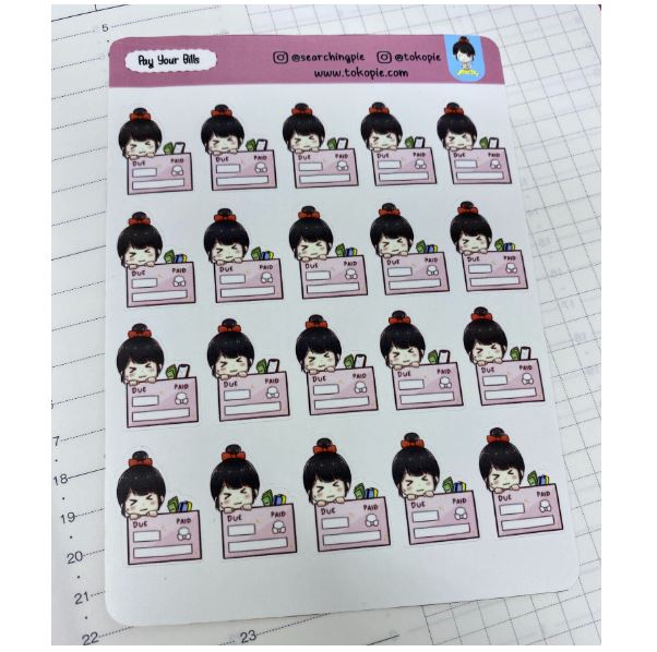 P009 Pie Sticker - Pay Your Bills