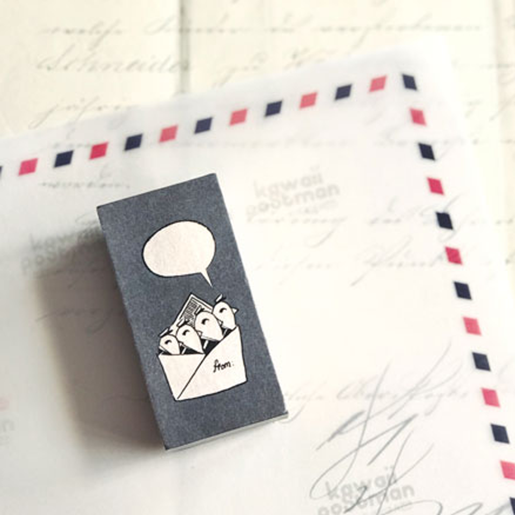 Kawaii Postman Rubber Stamp - Mr. Pigeons