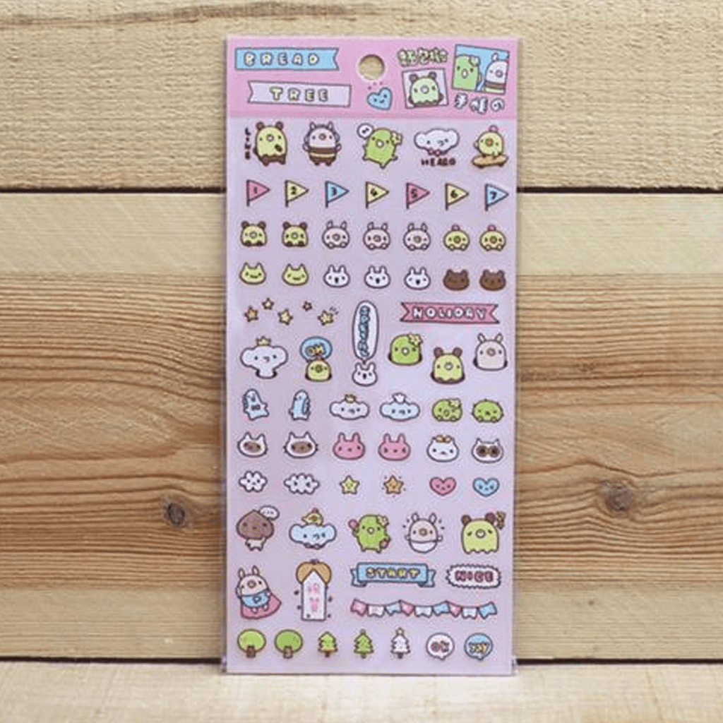 Ethos Bread Tree Handbook Transparent Sticker Pink