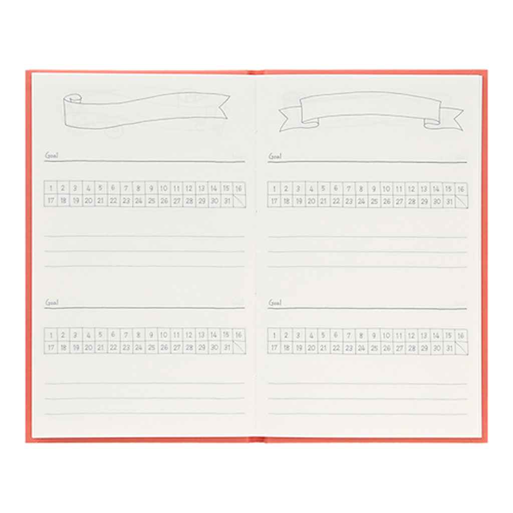 Midori Diary Habit Tracker Pink