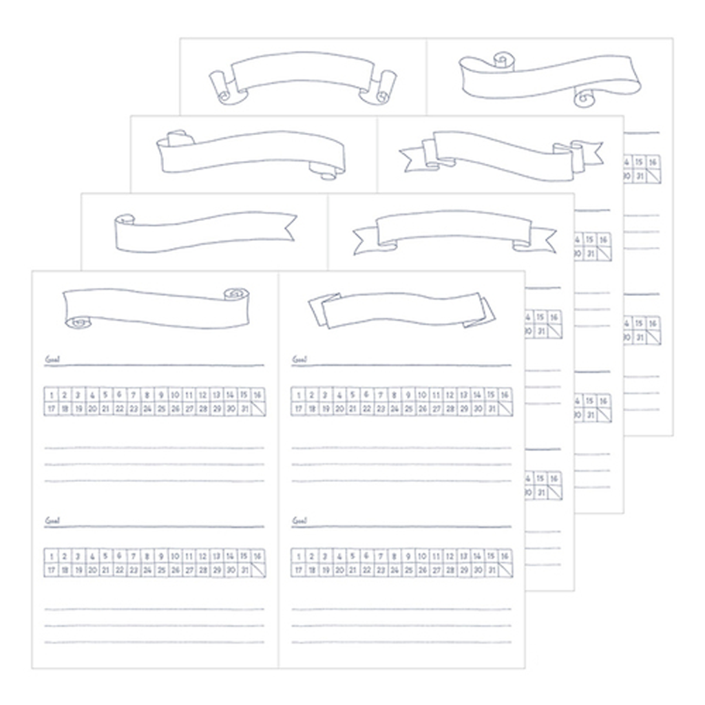 Midori Diary Habit Tracker Pink