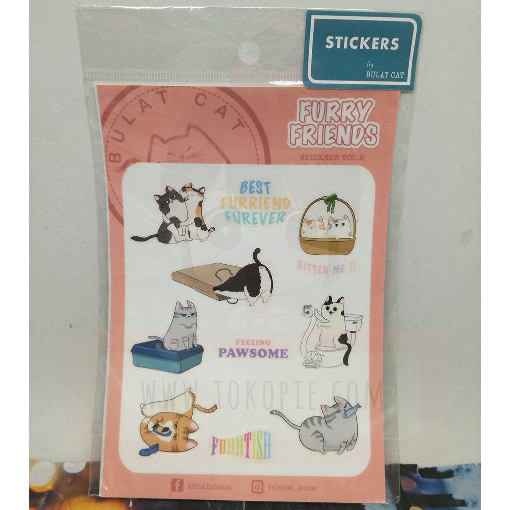 Bulat Cat Furry Friends Decorative Sticker