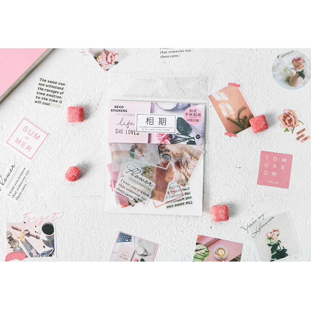Infeel.me Pink Flower Deco Stickers