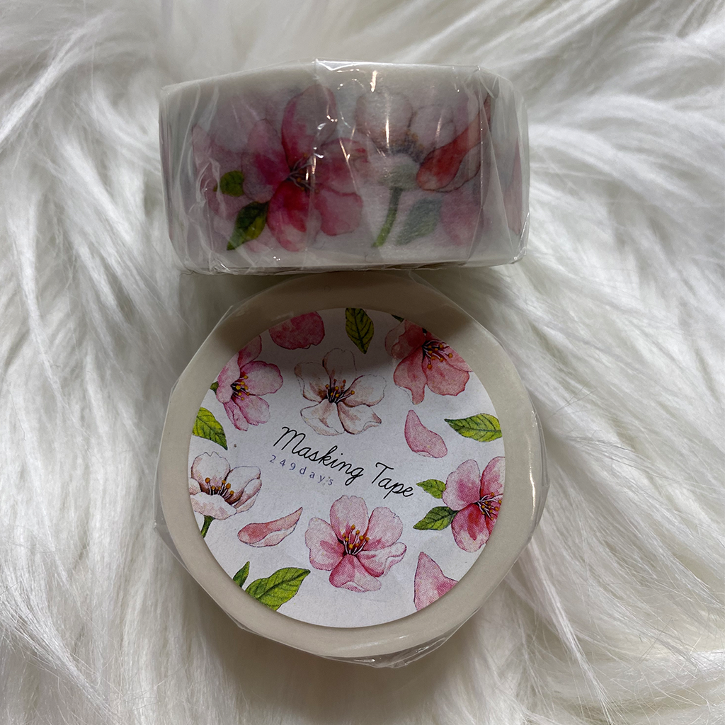 249 Days Masking Tape Pink Flowers