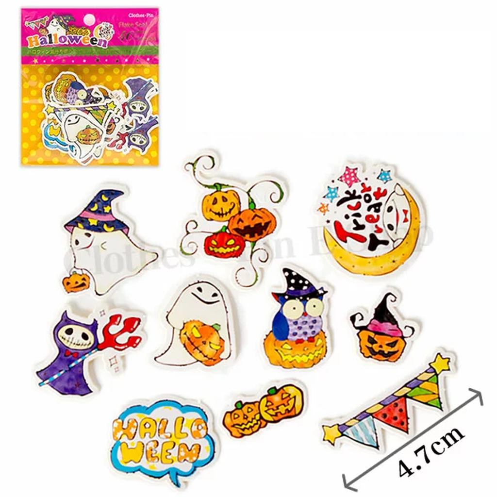 Clothes Pin Happy Halloween Pink Flake Seal Sticker