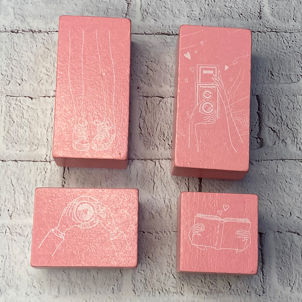 Pink Girly Rubber Stamp