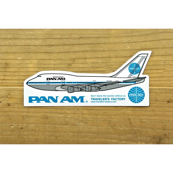 TRAVELER&#39;S Factory X PAN AM Suitcase Sticker Airplane Die-cut Pattern