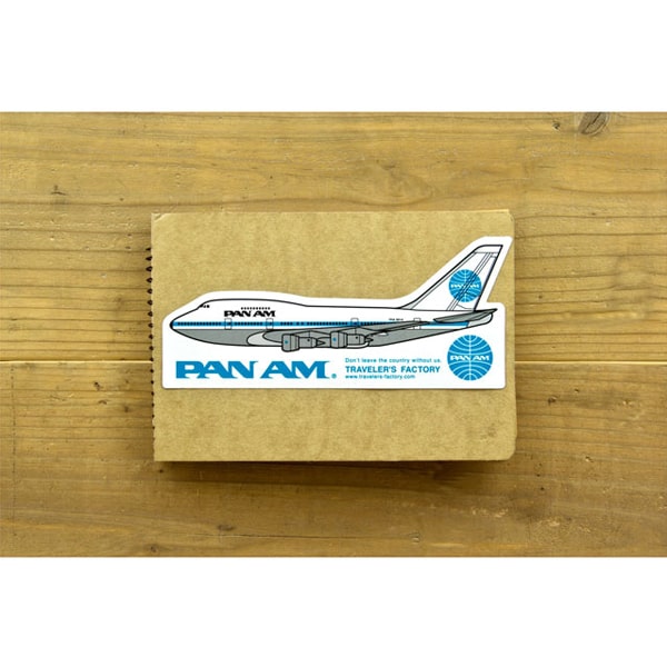 TRAVELER&#39;S Factory X PAN AM Suitcase Sticker Airplane Die-cut Pattern