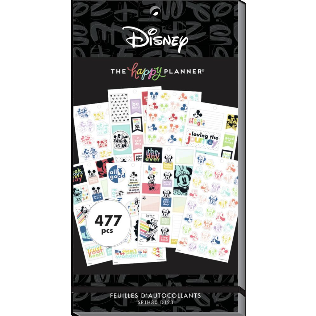 Happy Planner Mickey Mouse &amp; Minnie Mouse Value Pack Stickers - Colorblock