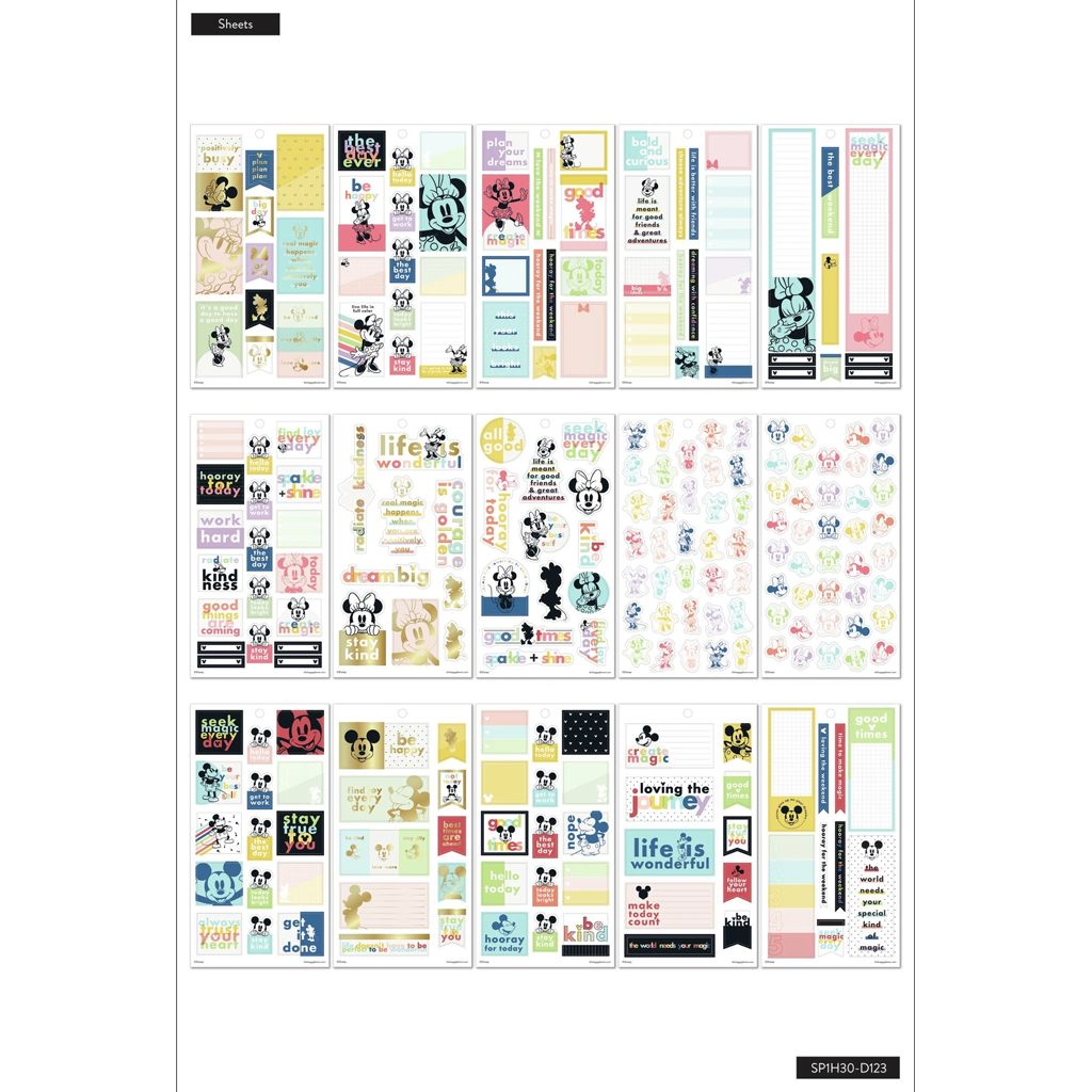 Happy Planner Mickey Mouse &amp; Minnie Mouse Value Pack Stickers - Colorblock