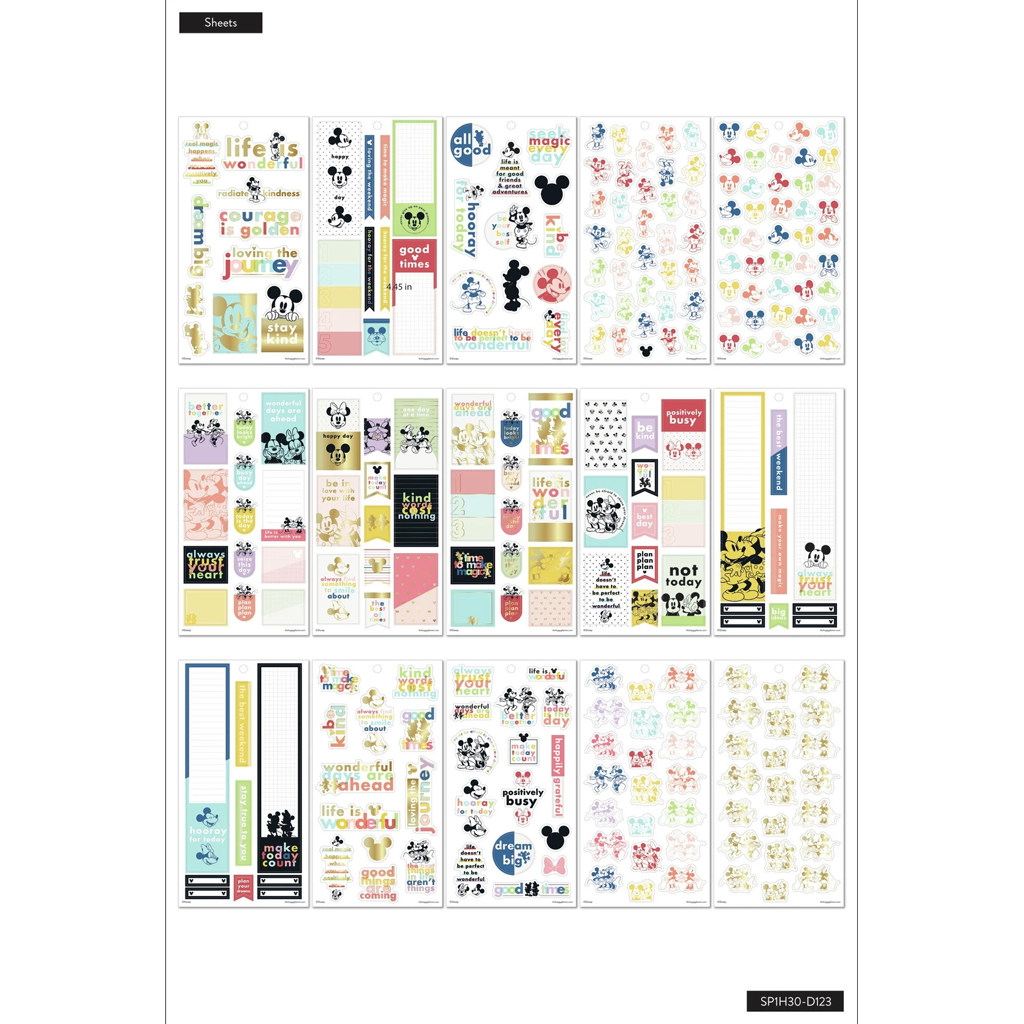 Happy Planner Mickey Mouse &amp; Minnie Mouse Value Pack Stickers - Colorblock