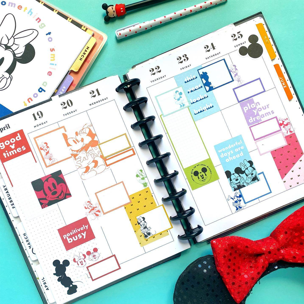 Happy Planner Mickey Mouse &amp; Minnie Mouse Value Pack Stickers - Colorblock