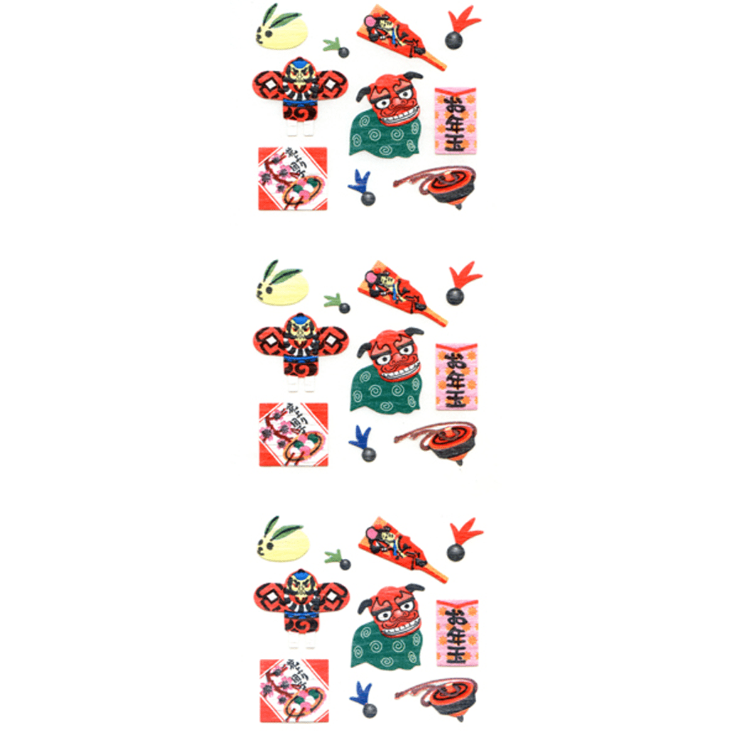 Okuyama Japanese Style Sticker - New Year Play