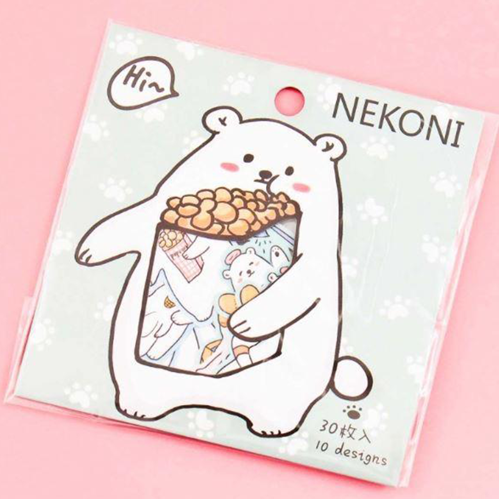 Nekoni Polar Bear Flake Sticker