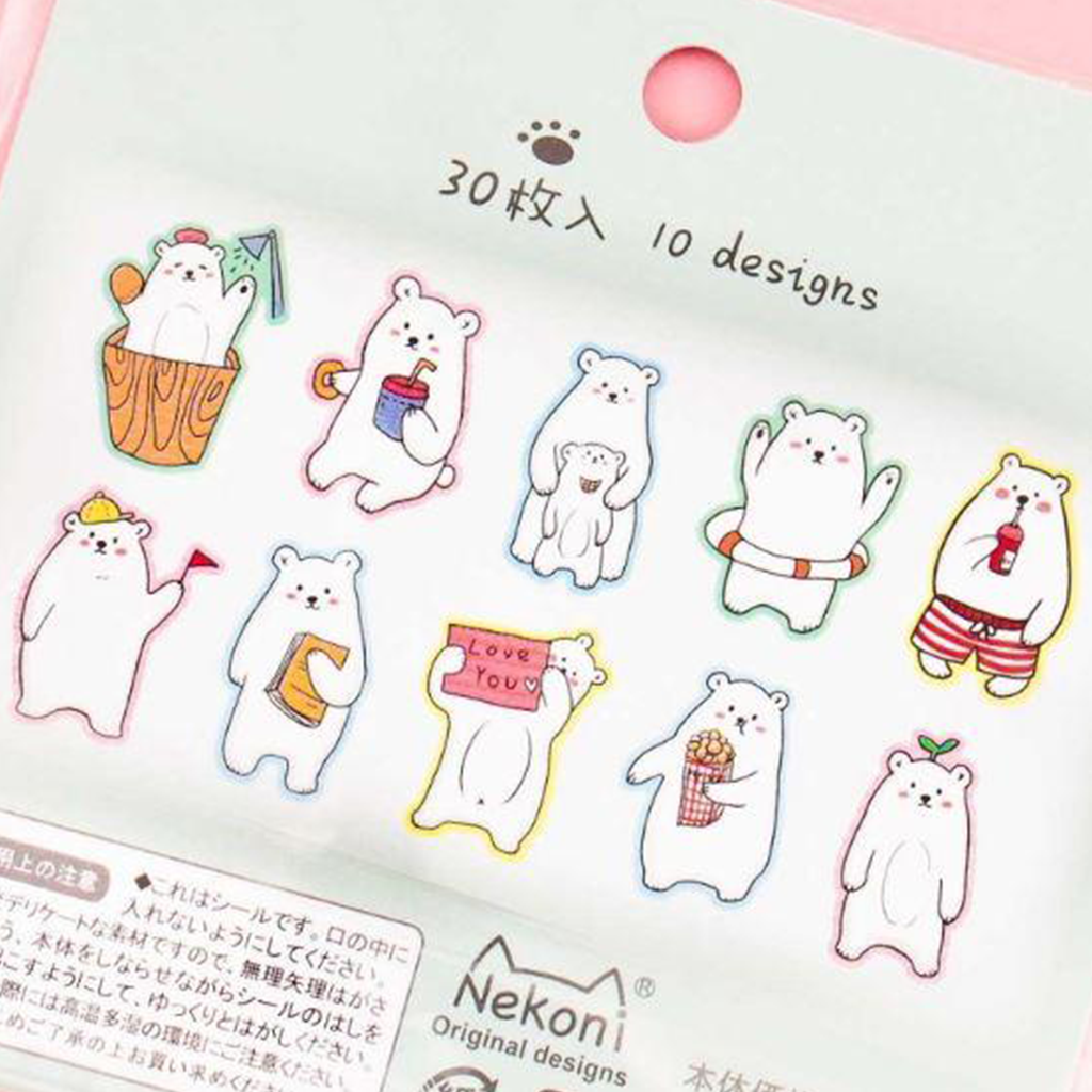 Nekoni Polar Bear Flake Sticker