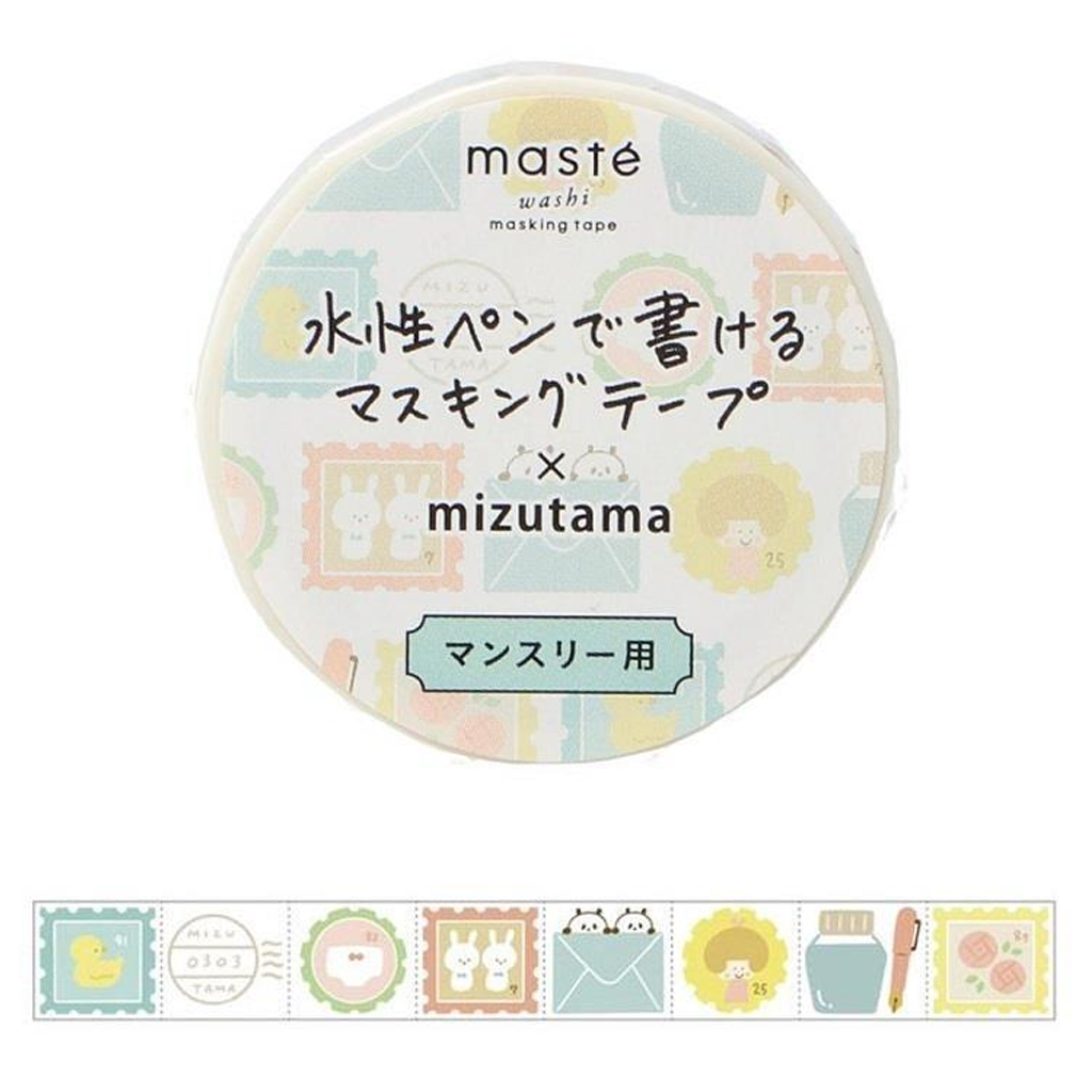 Maste X Mizutama Writable Masking Tape Postage Stamps