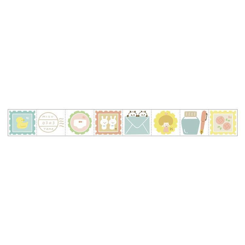 Maste X Mizutama Writable Masking Tape Postage Stamps