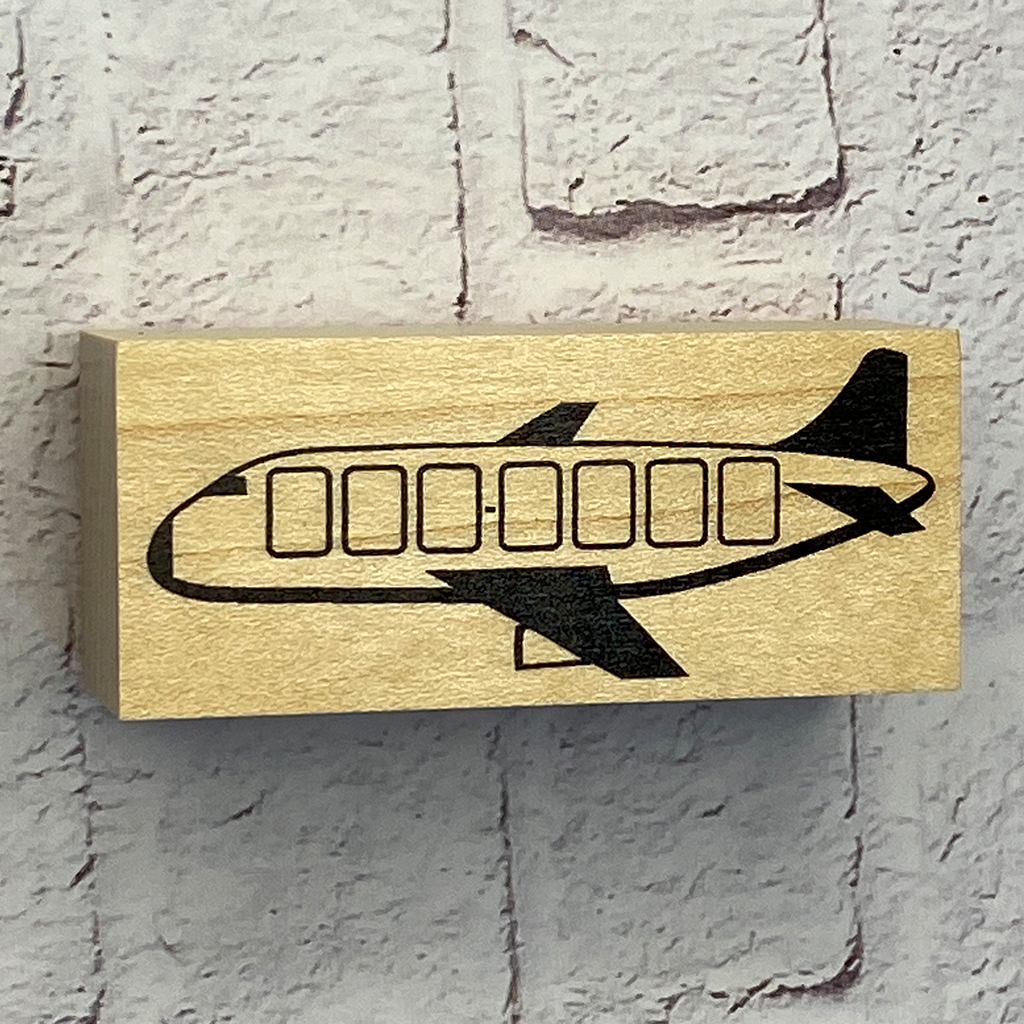 Airplane Postal Code Rubber Stamp