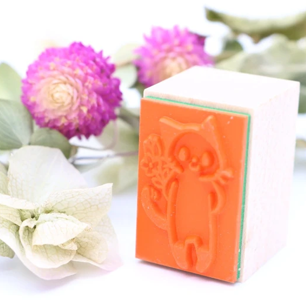 Kirico Cat Rubber Stamp - Present