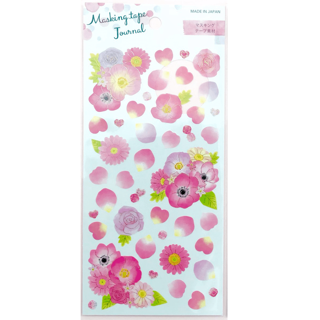Gaia Masking Tape Journal Purple Petals Sticker
