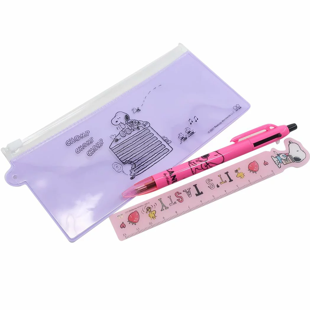 Peanuts Snoopy Pen Ruler Set Violet
