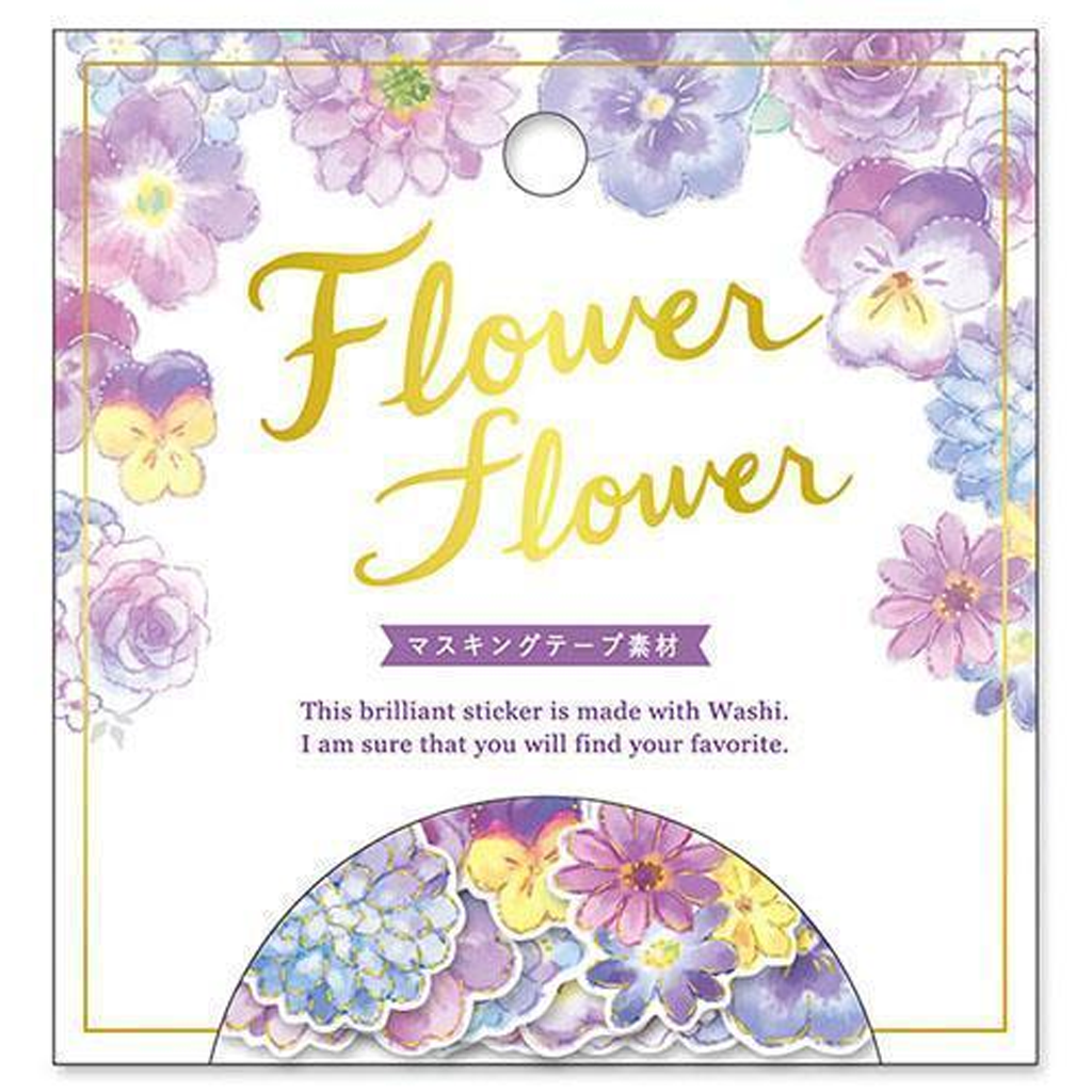 Mind Wave Flower Purple Flake Sticker