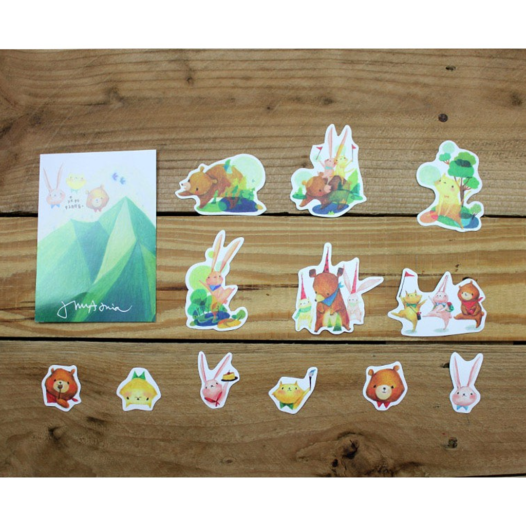 Ethos Flake Sticker Pink Rabbit With Friends