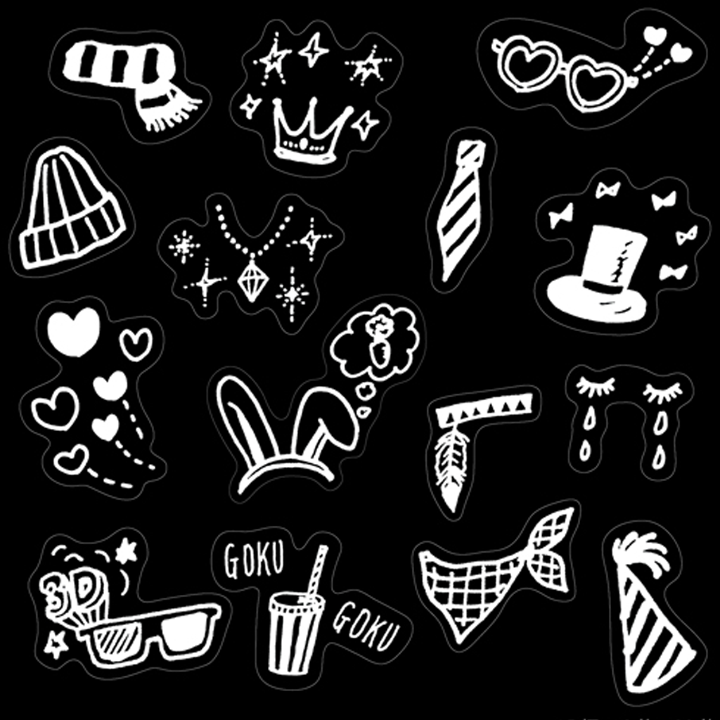 Z &amp; K Flake Seal Deco Sticker Cute Rakugaki