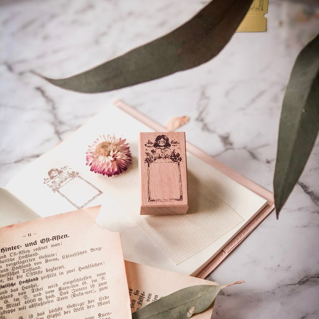 Meow Illustration Rubber Stamp - Little Fairy Series Reading Notes