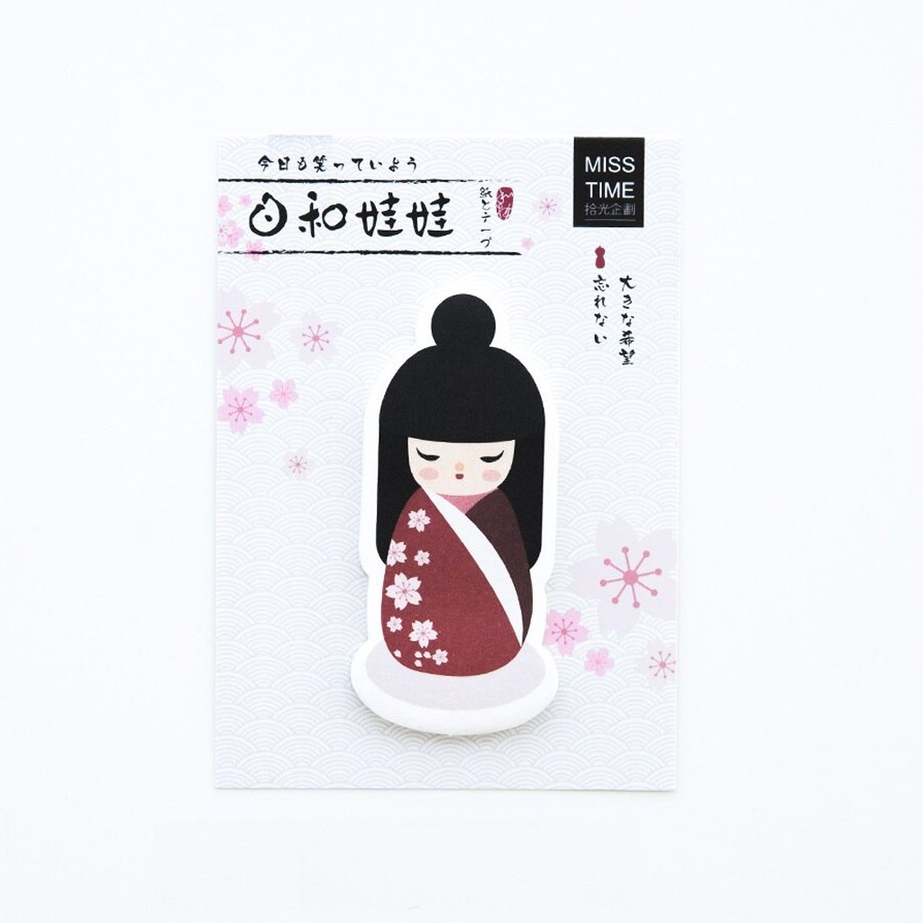Miss Time Sticky Note Japanese Girls - Red