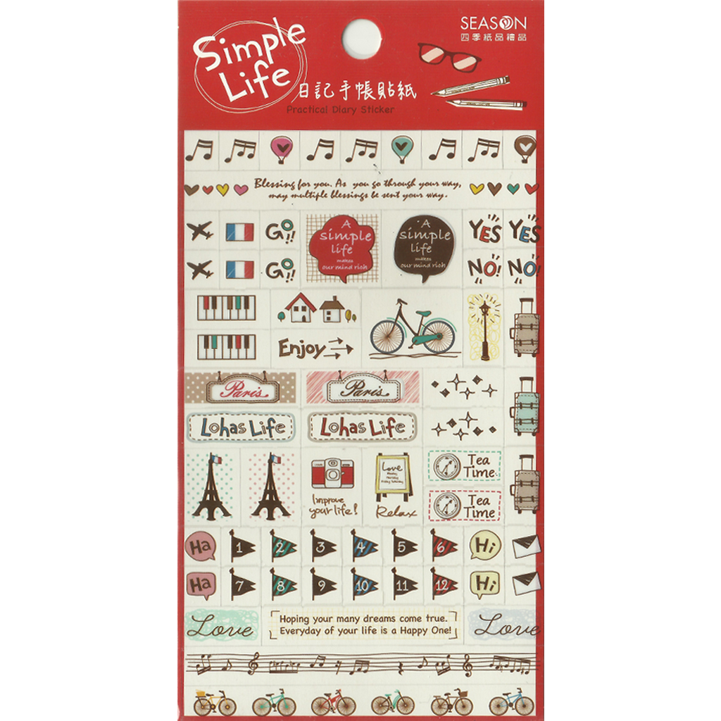 Season Simple Life Practical Diary Sticker - Paris Life
