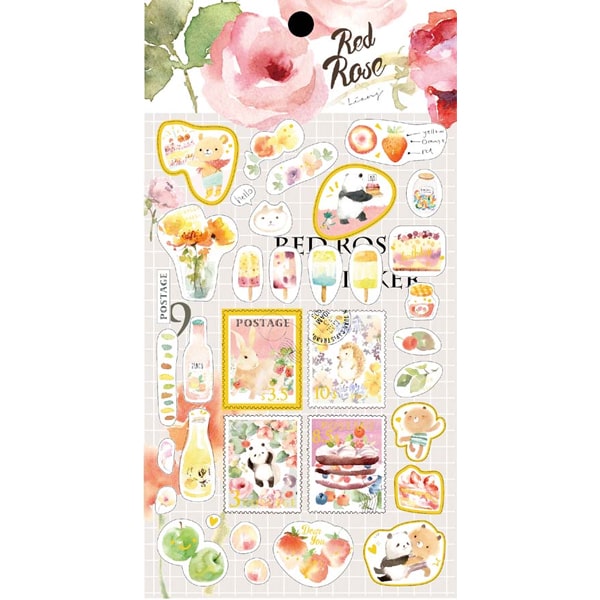 Liang Feng Red Rose Postage Sticker