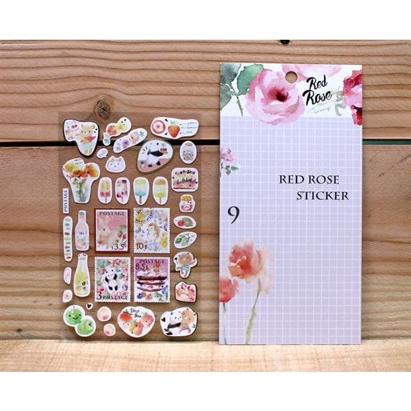 Liang Feng Red Rose Postage Sticker