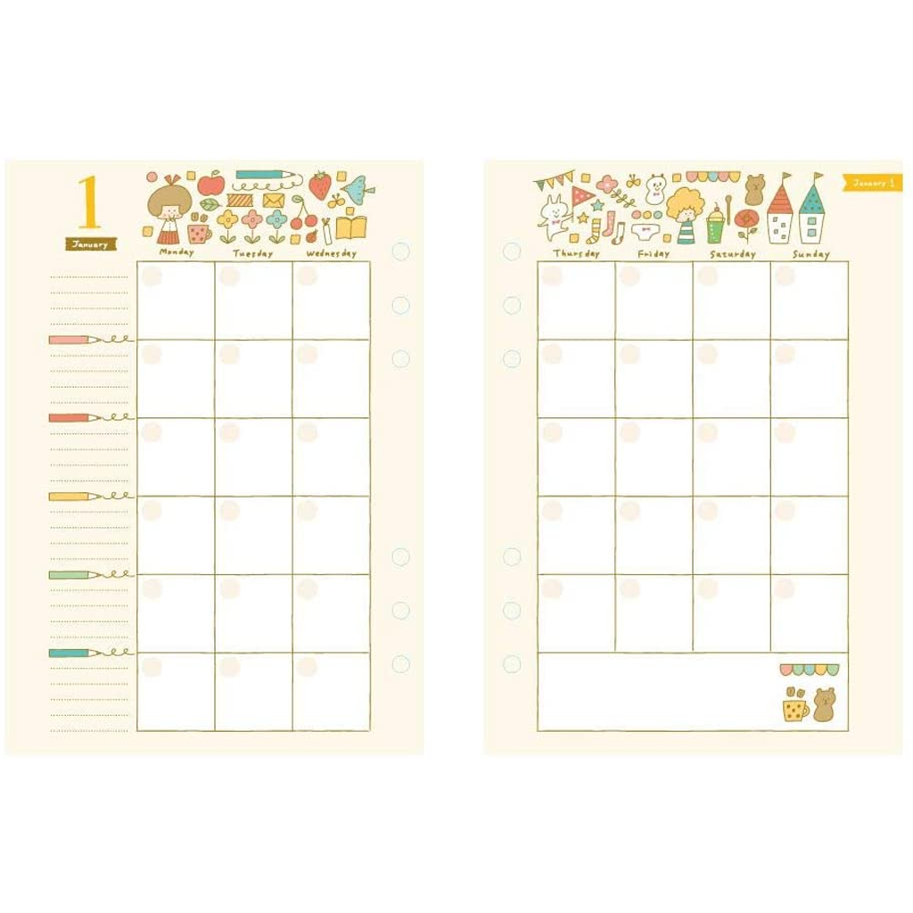 Mizutama Diary Refill Monthly Block
