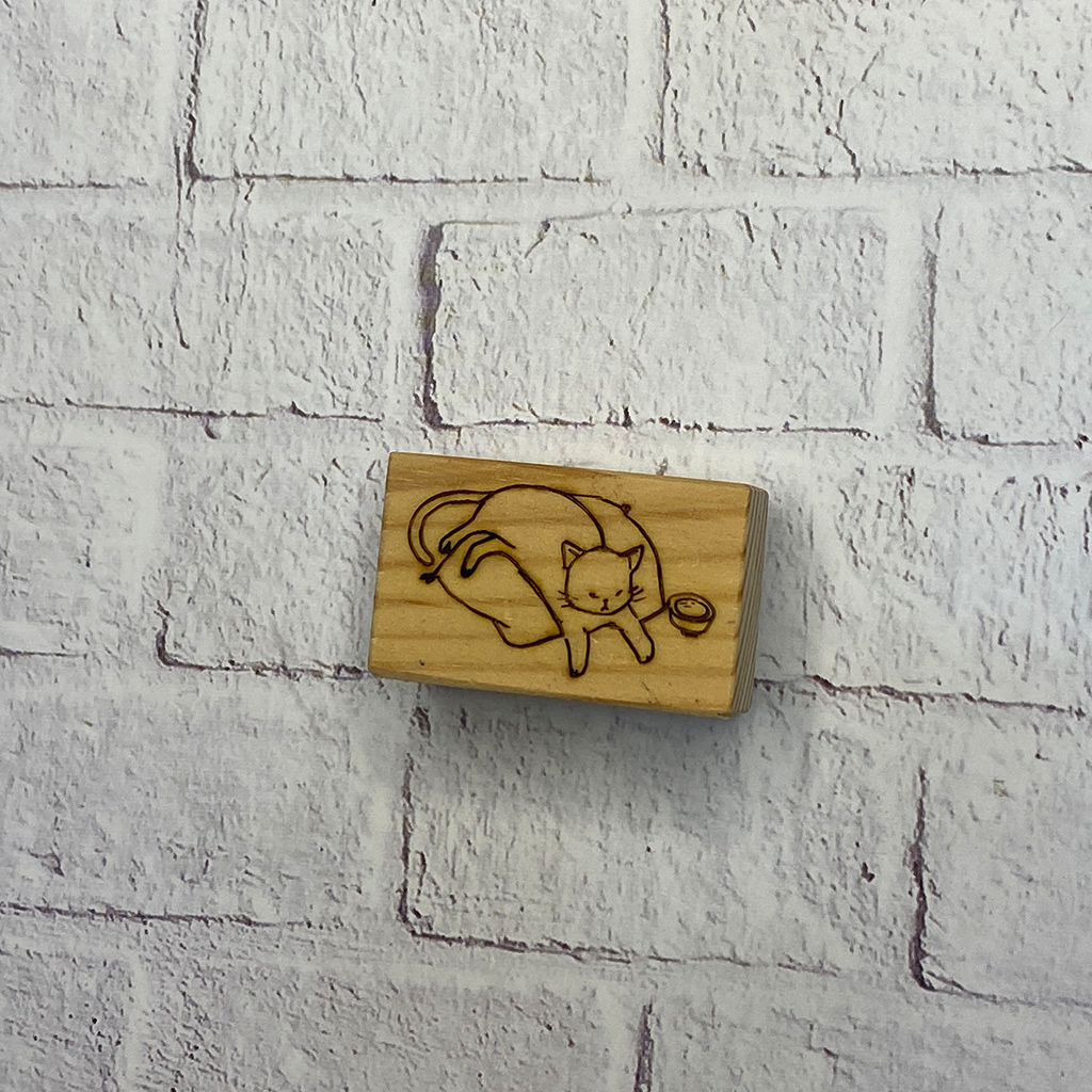 Rubber Stamp Relaxing Cat