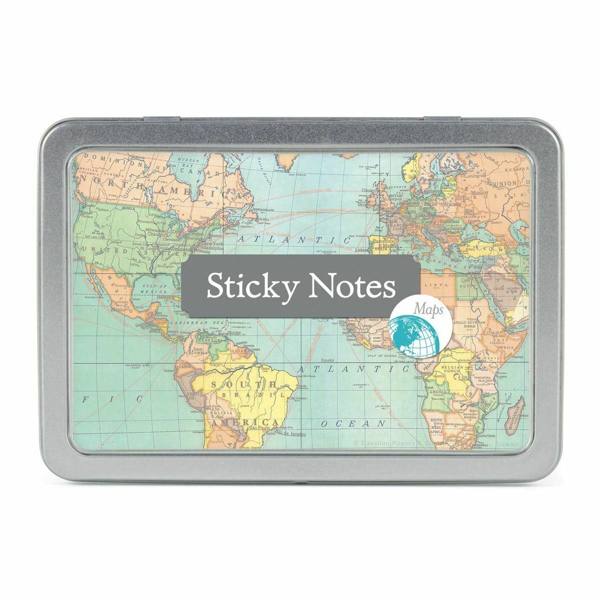 Cavallini &amp; Co. Vintage Maps Sticky Notes