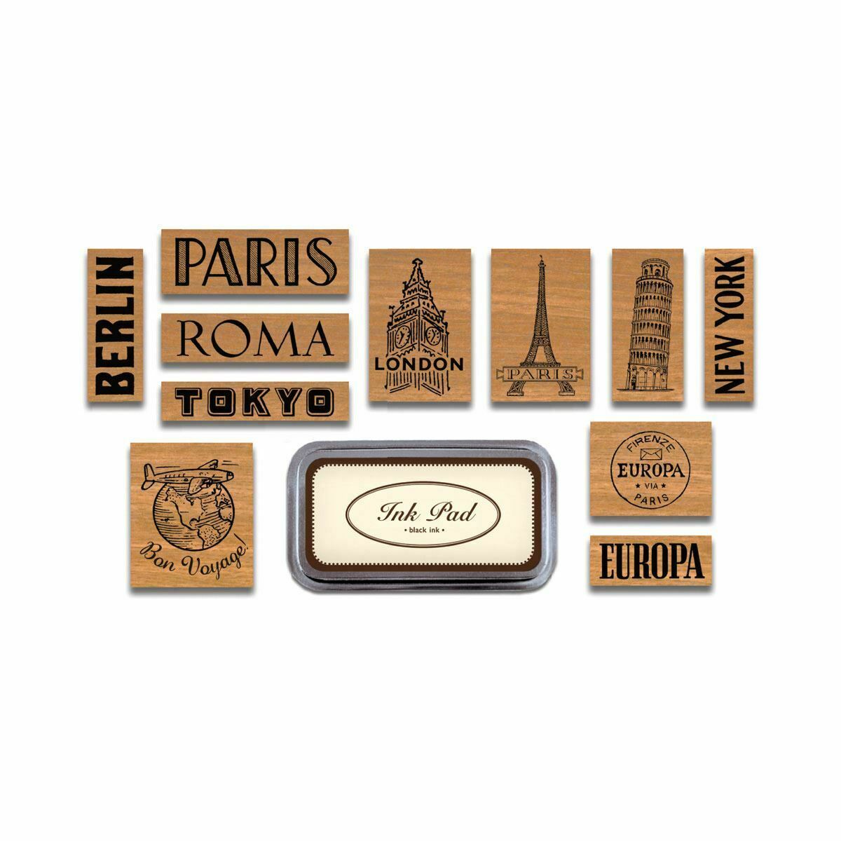 Cavallini &amp; Co. Destinations Stamp Set