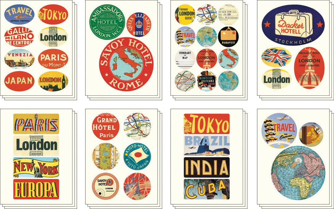 Cavallini &amp; Co. Destinations Decorative Label Sticker