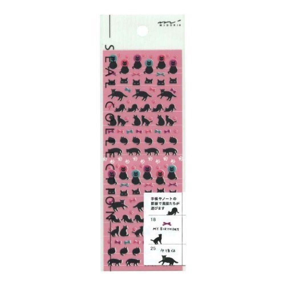 Midori Seal Black Cat Sticker